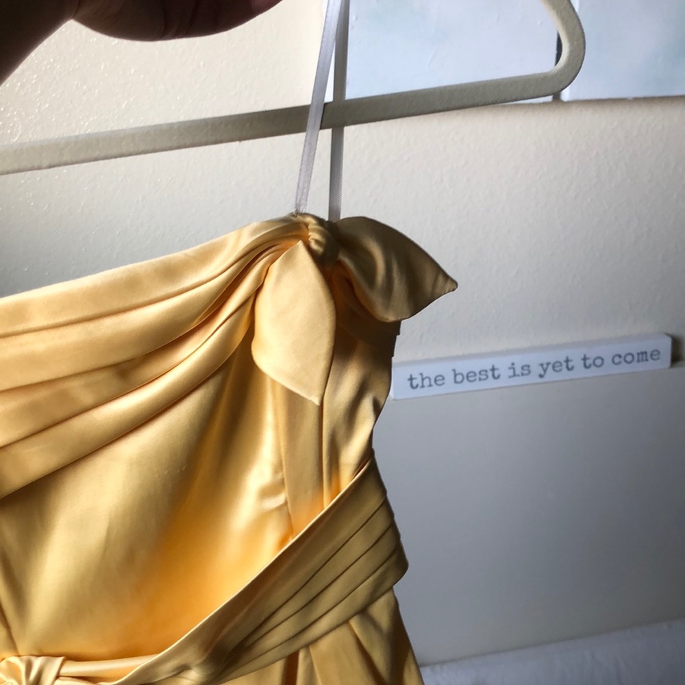 Yellow silky dress
